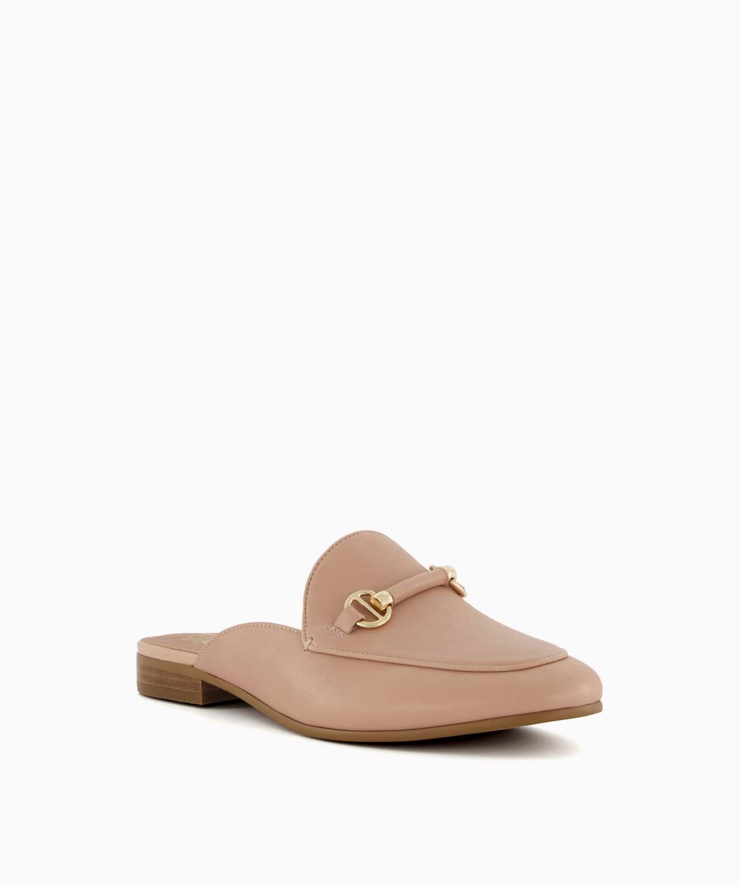 Glowed Blush Snaffle Trim Backless Loafer Dune London