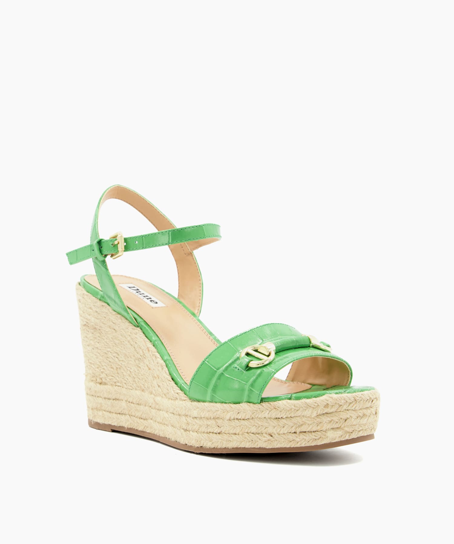Kai Green Snaffle Trim Leather Espadrille Wedges Dune London