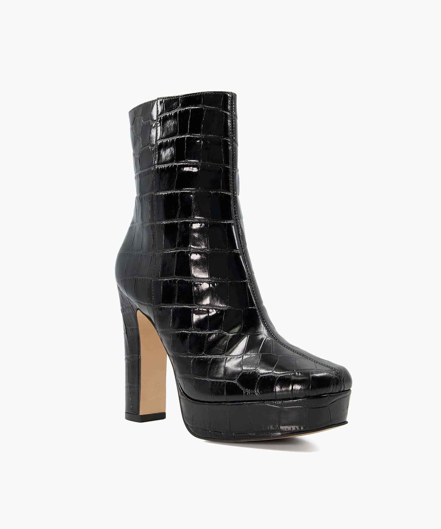 Black croc shop leather boots