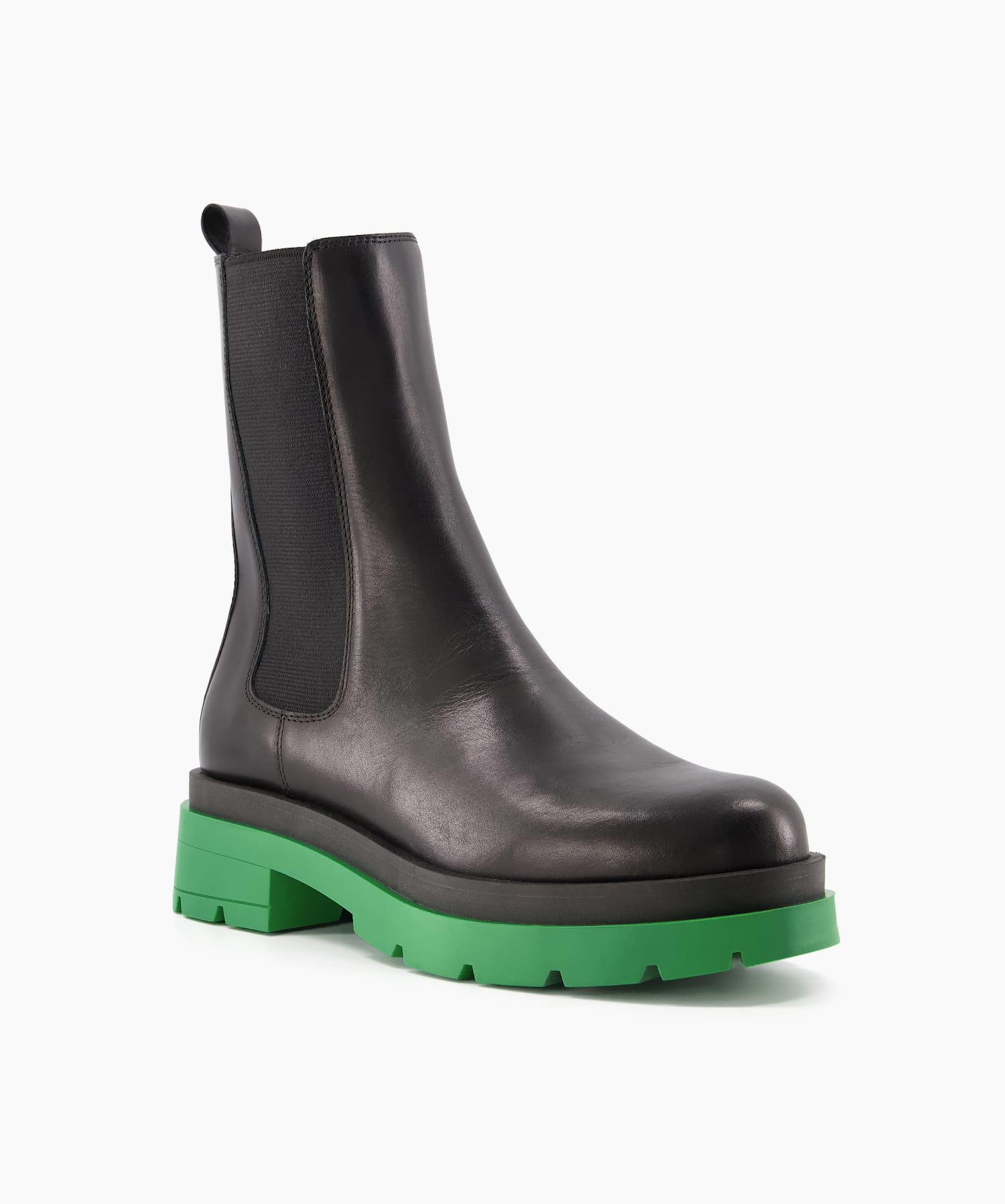 Green leather chelsea boots sales