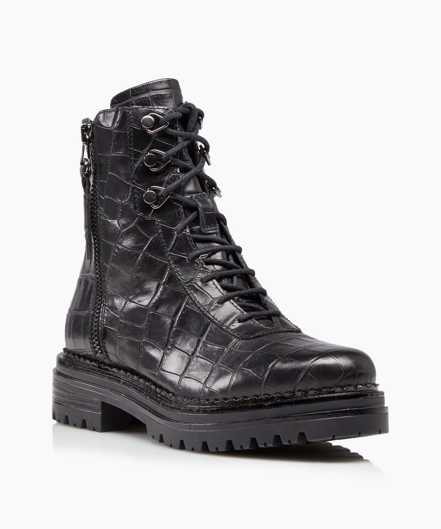Chunky zip and on sale lace up hiker boots