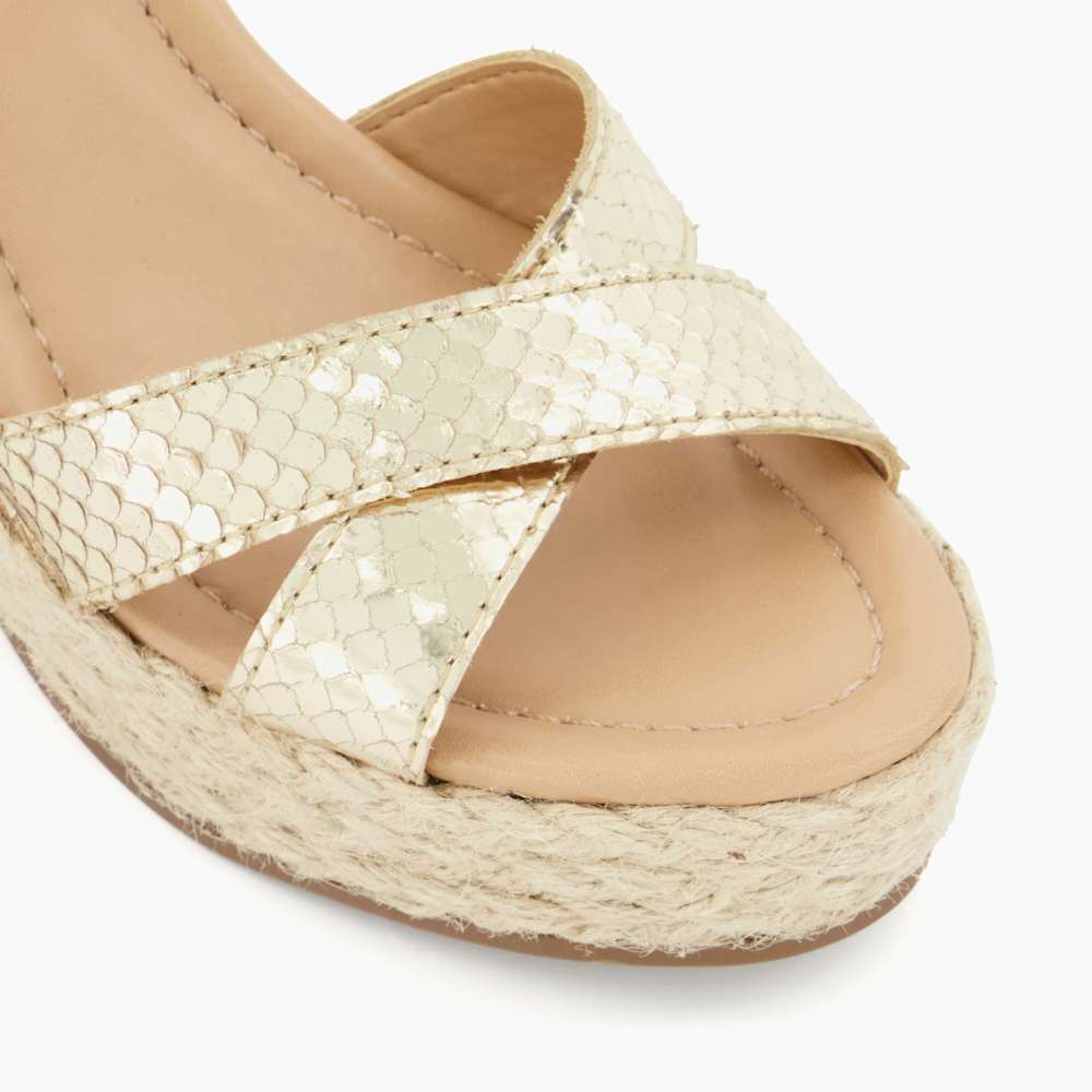 Kind Gold, Espadrille Wedge Heel Sandals | Dune London