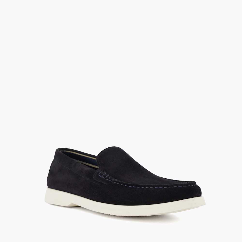 Buftonn Navy, Casual Suede Loafers | Dune London display picture 3