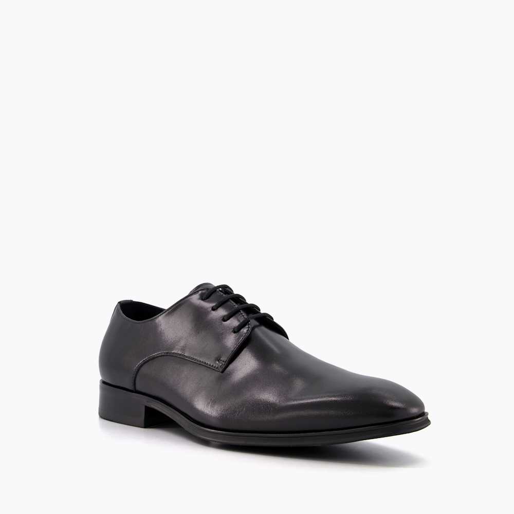 Satchel Black, Wide Fit Leather Gibson Shoes | Dune London display picture 1