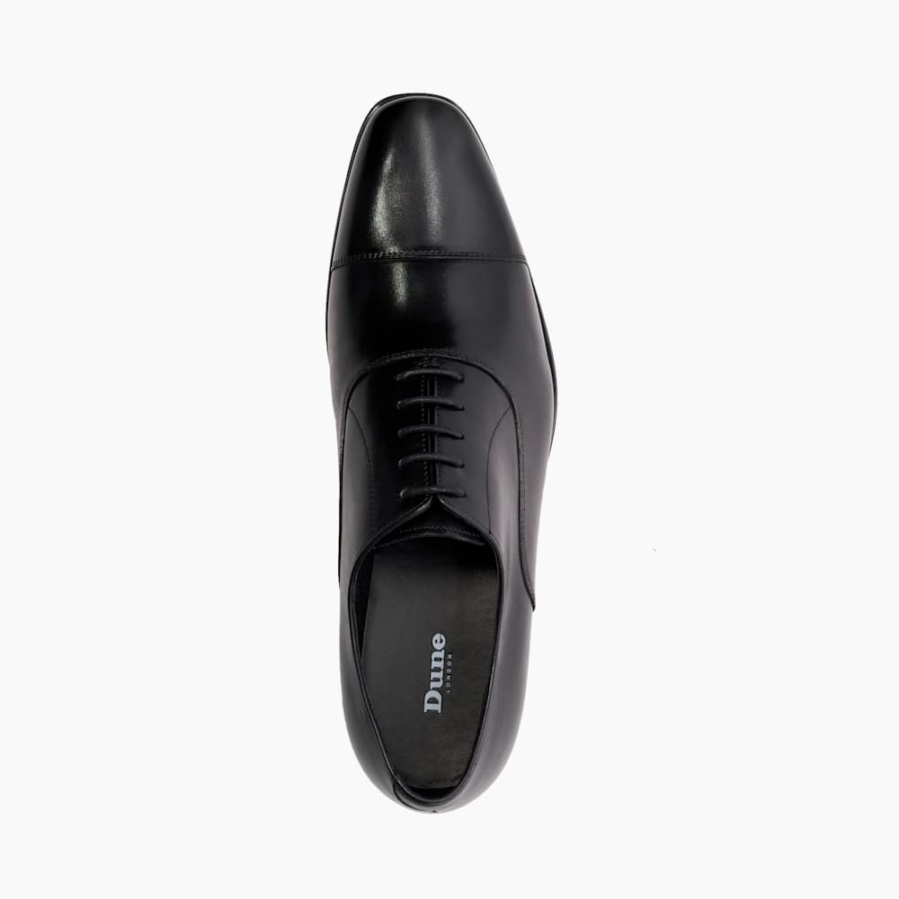 Solver Black, Leather Oxford Lace-Ups | Dune London