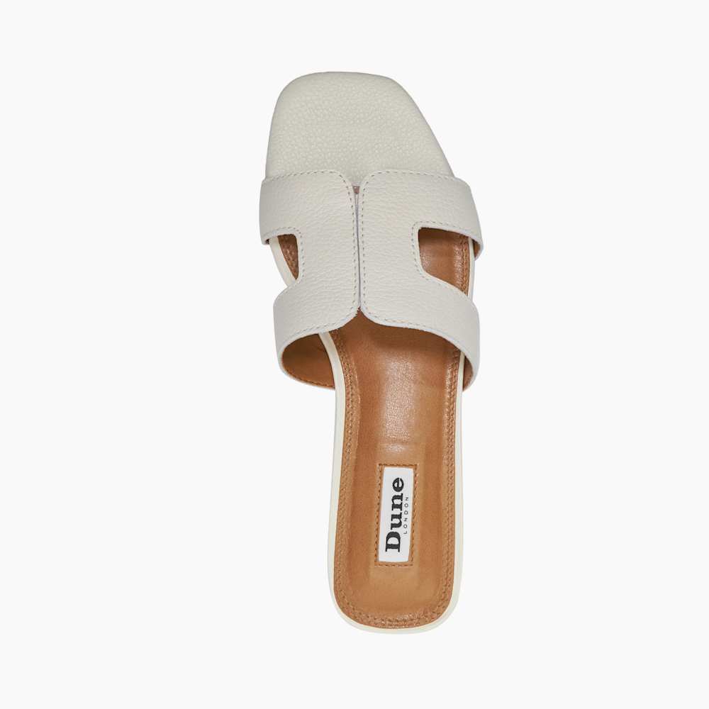 Loupe White, Smart Slider Sandals | Dune London