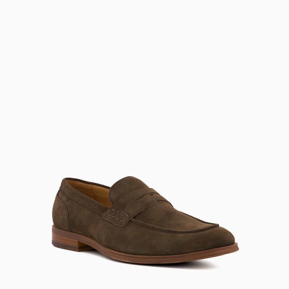 Sulli Brown, Wide Fit Penny Loafers | Dune London display picture 2