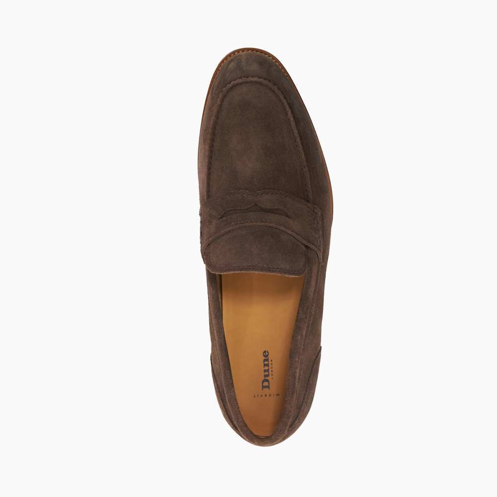Dune London suede penny loafers Sz 44 / 10M Glances Sand, Leather Crush Back Logo Penny Loafers | Dune  main image 3
