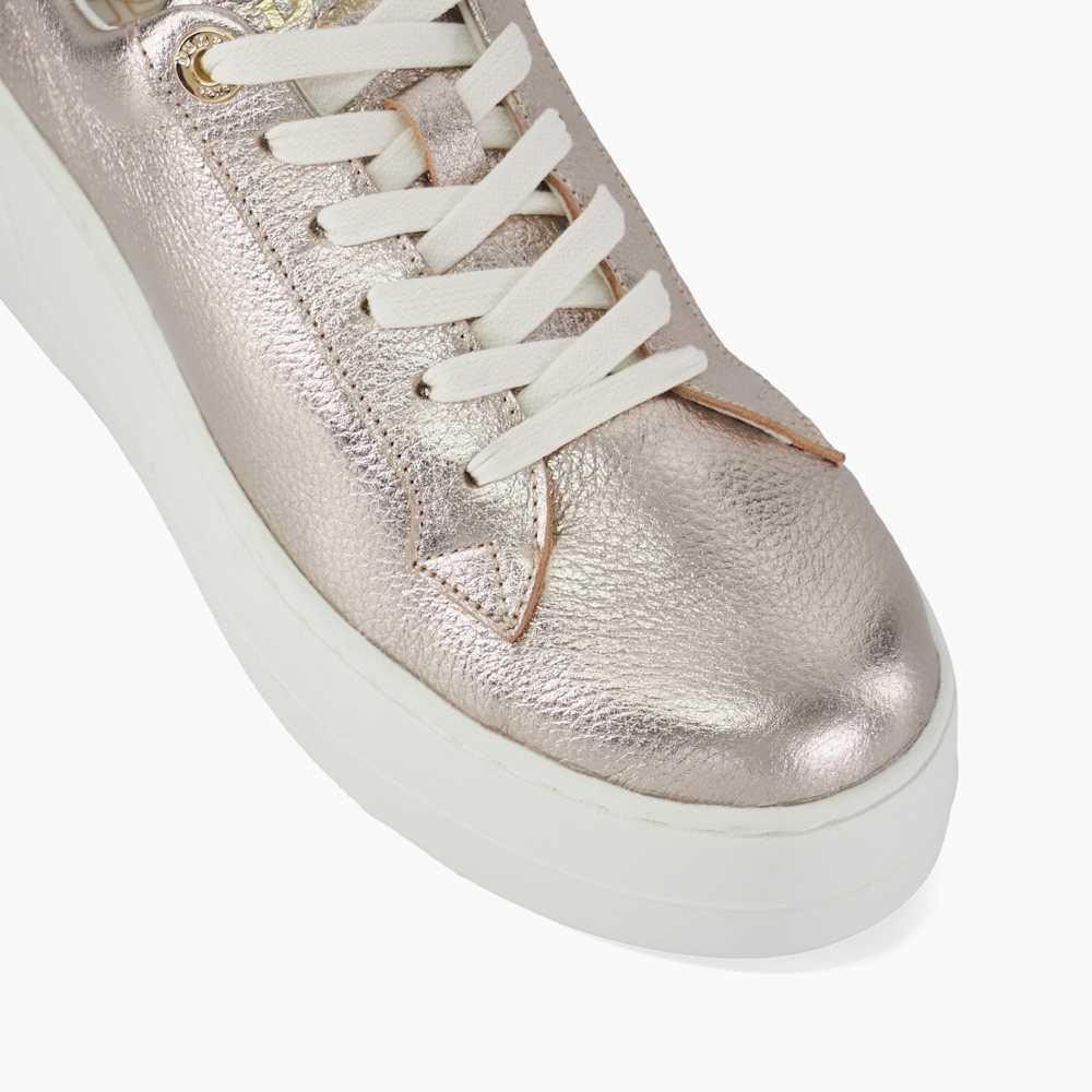 Episode Gold, Lace Up Flatform Trainers | Dune London