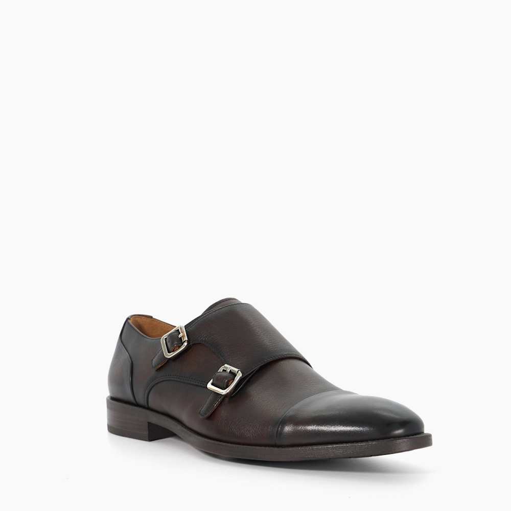 Satchin Brown, Double Buckle Monk Shoe | Dune London display picture 2