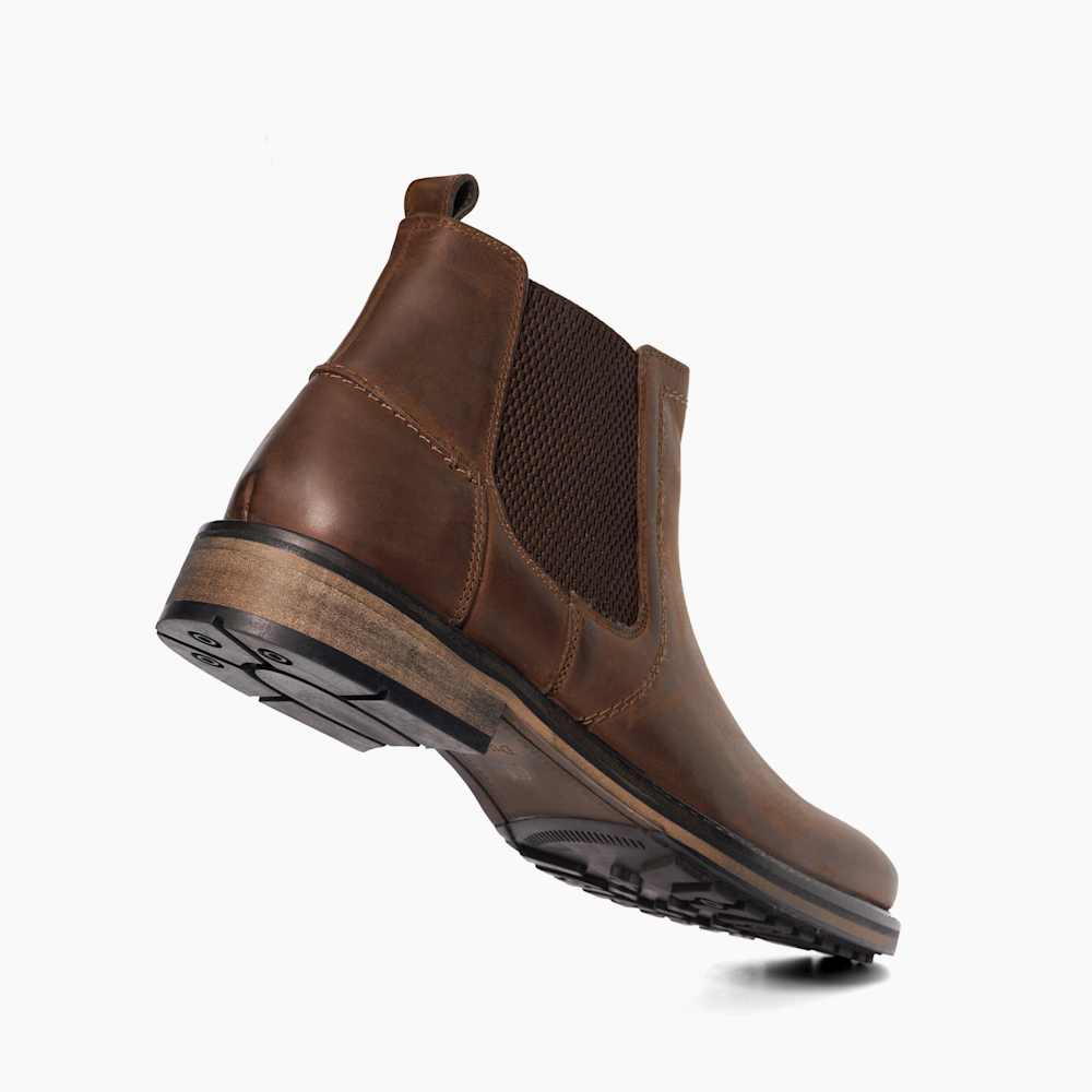 Chorleys Brown, Wide Fit Leather Chelsea Boots | Dune London