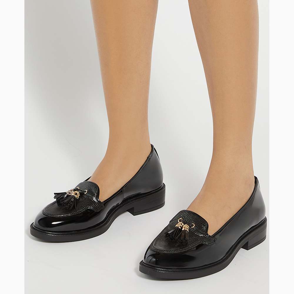 Dune London Patent shoes 7 M 38 Grape Black, Patent Tassel Loafers | Dune London main image 3