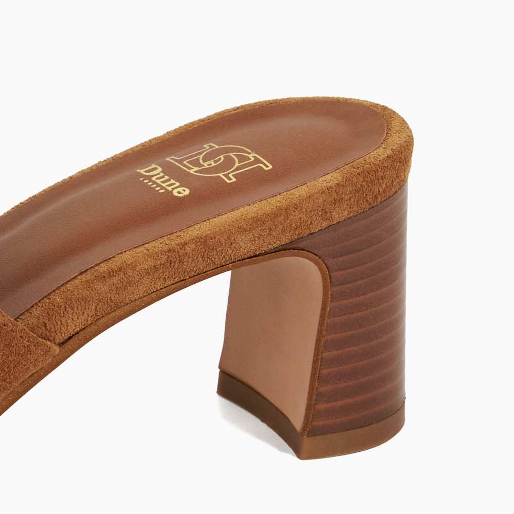 Jule Tan, Suede Open Toe Heel Mules | Dune London