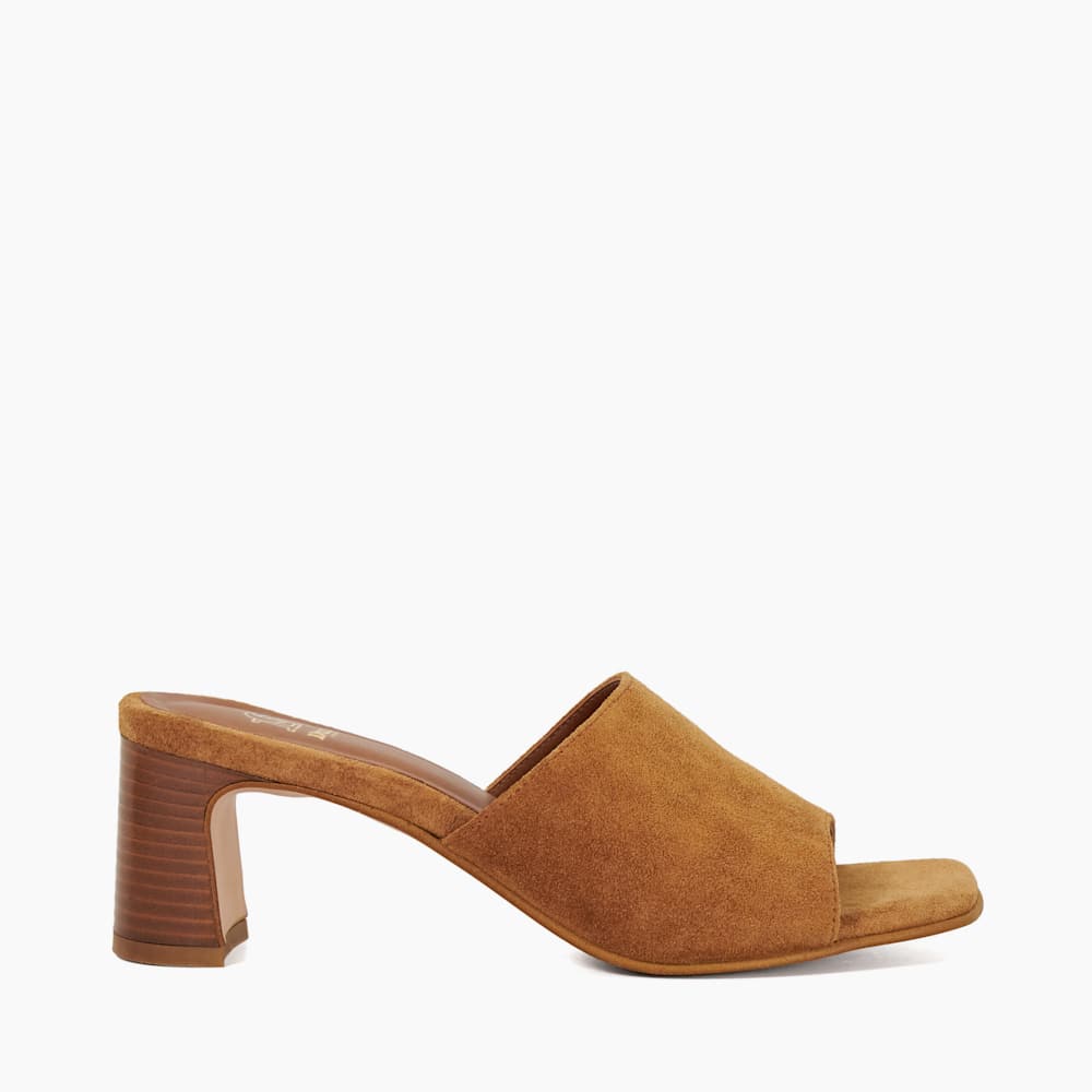(取寄) デューンロンドン レディース  Dune London women Jule Tan 1 Jule Tan, Suede Open Toe Heel Mules | Dune London