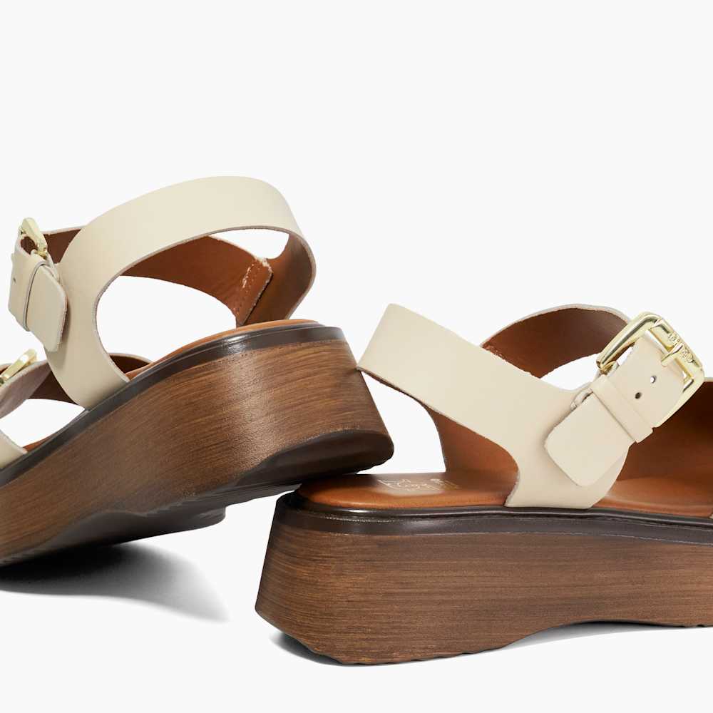 Luno Ecru, Double Strap Flatform Sandals | Dune London