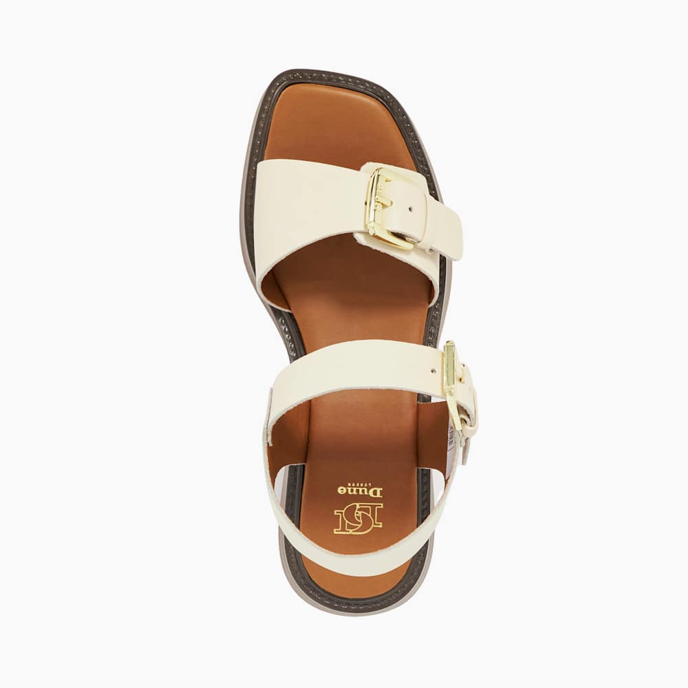 Luno Ecru, Double Strap Flatform Sandals | Dune London