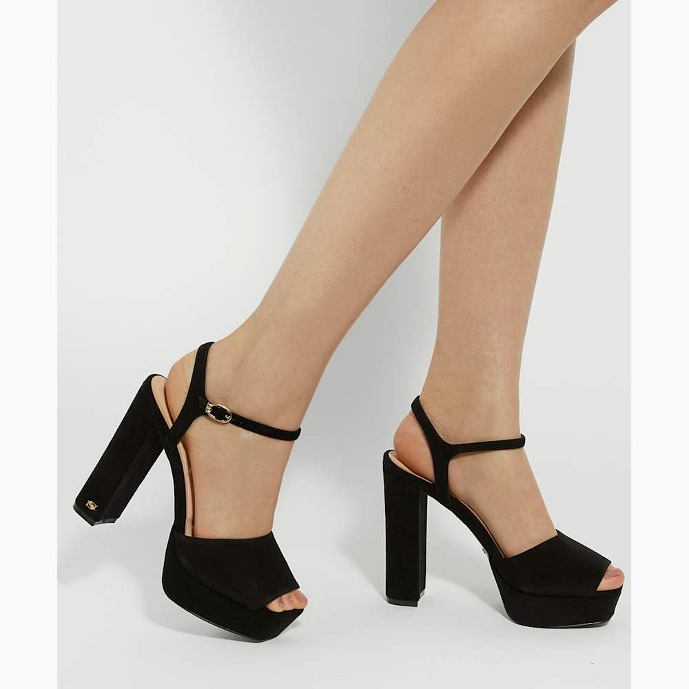 SANDALES APT 9 – PEEP TOE BLOCK HEELS – TAILLE US 6 – NOIR – NEUVES SANS EMBALLAGE