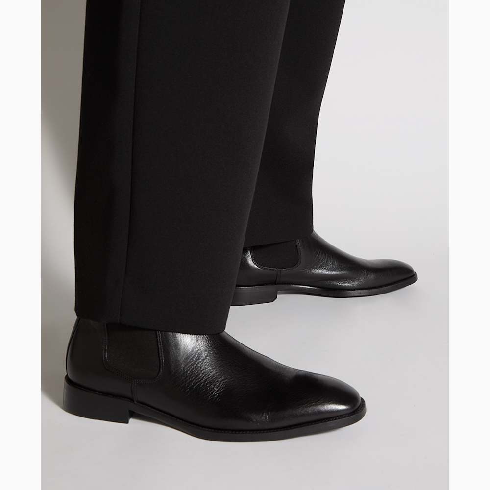 Matchin Black, Flexi Sole Leather Chelsea Boots | Dune London display picture 1