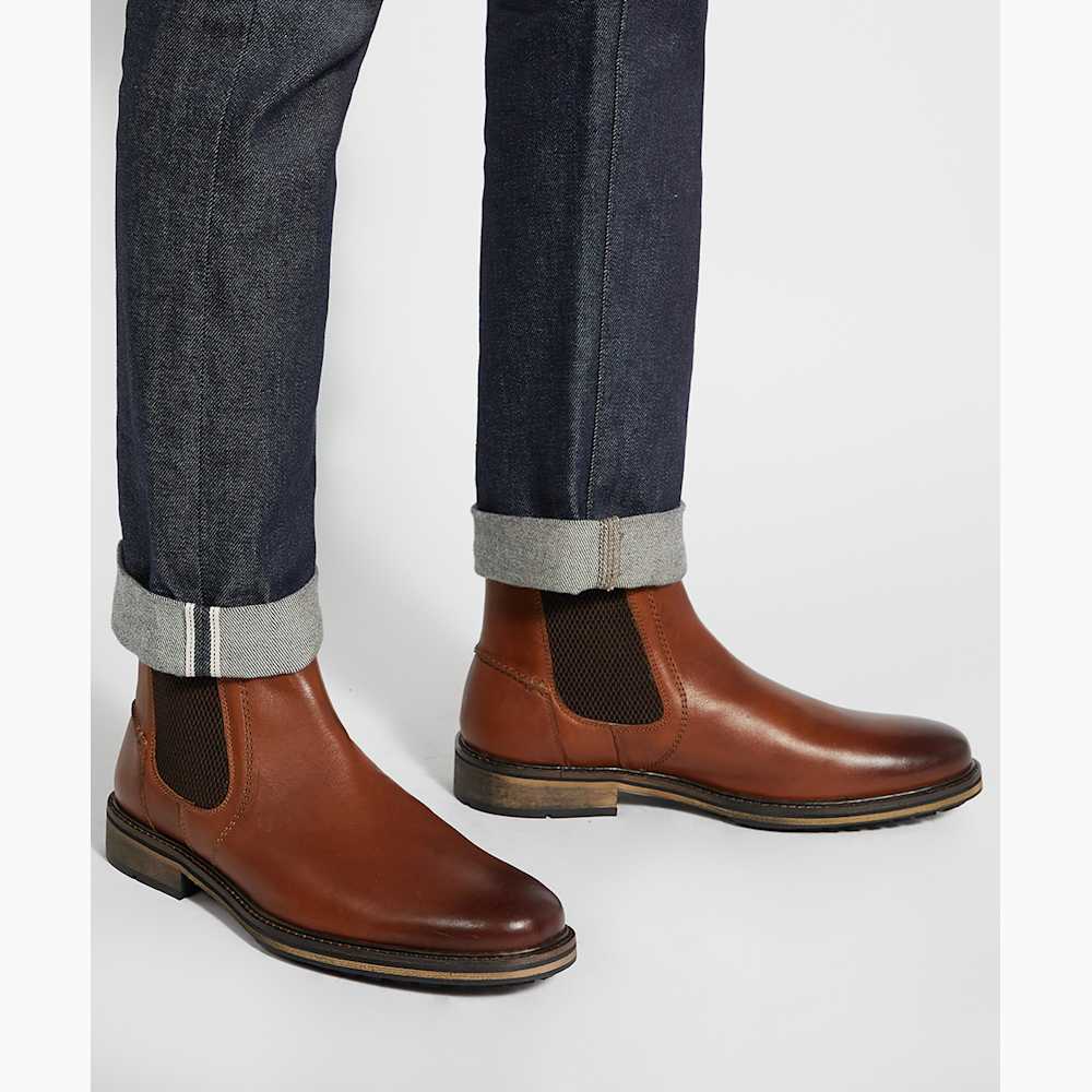 Chorleys Brown, Wide Fit Leather Chelsea Boots | Dune London display picture 3