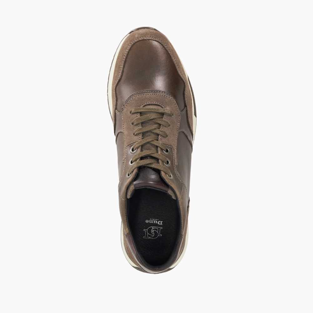 Thornbury Khaki, Leather Lace Up Sneaker | Dune London