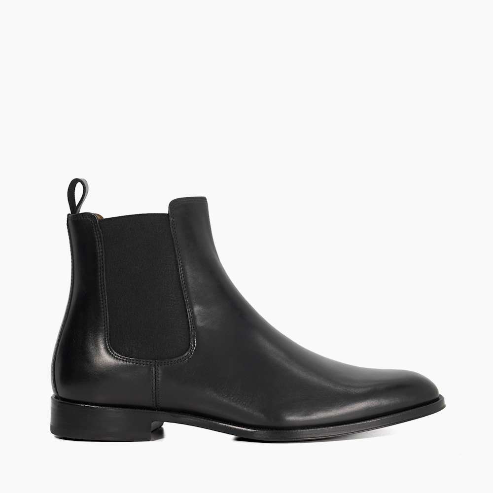 Manson Black, Premium Leather Chelsea Boots | Dune London