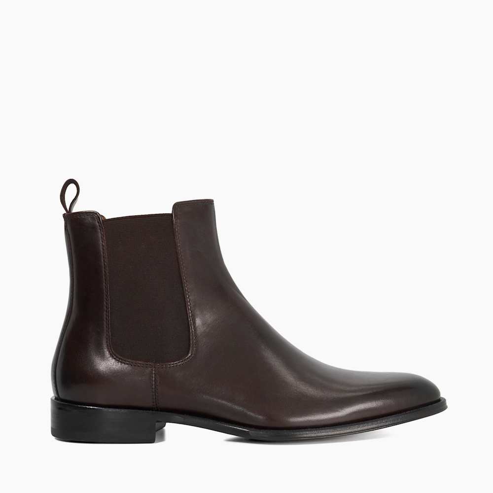 Manson Brown, Premium Leather Chelsea Boots | Dune London display picture 1