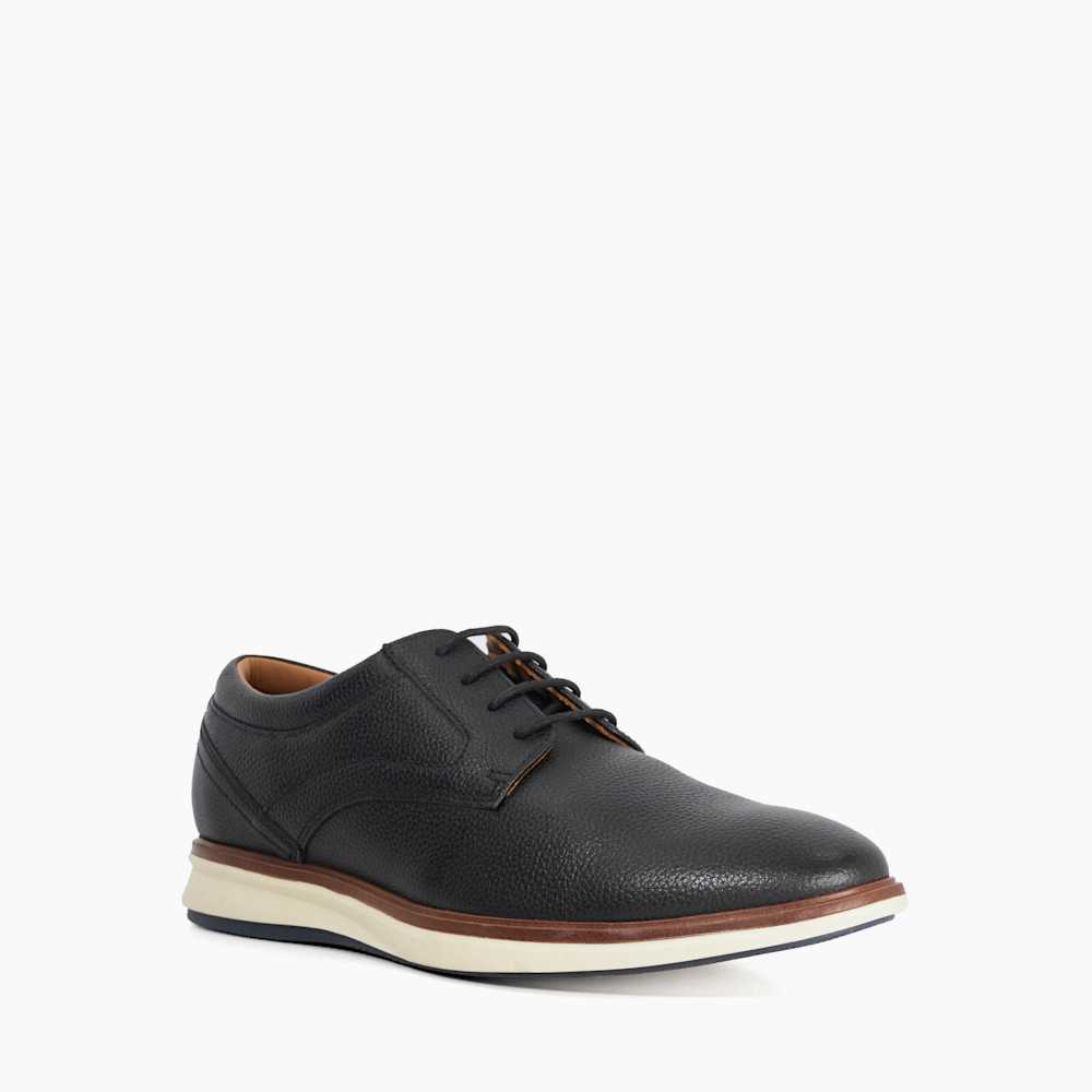 Brydon Black, Leather Lace Up Casual Shoes | Dune London