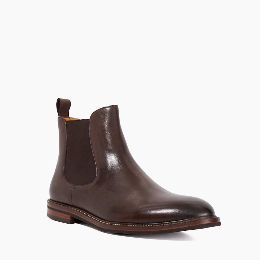 Maisen Brown, Wide Fit Leather Formal Chelsea Boots | Dune London
