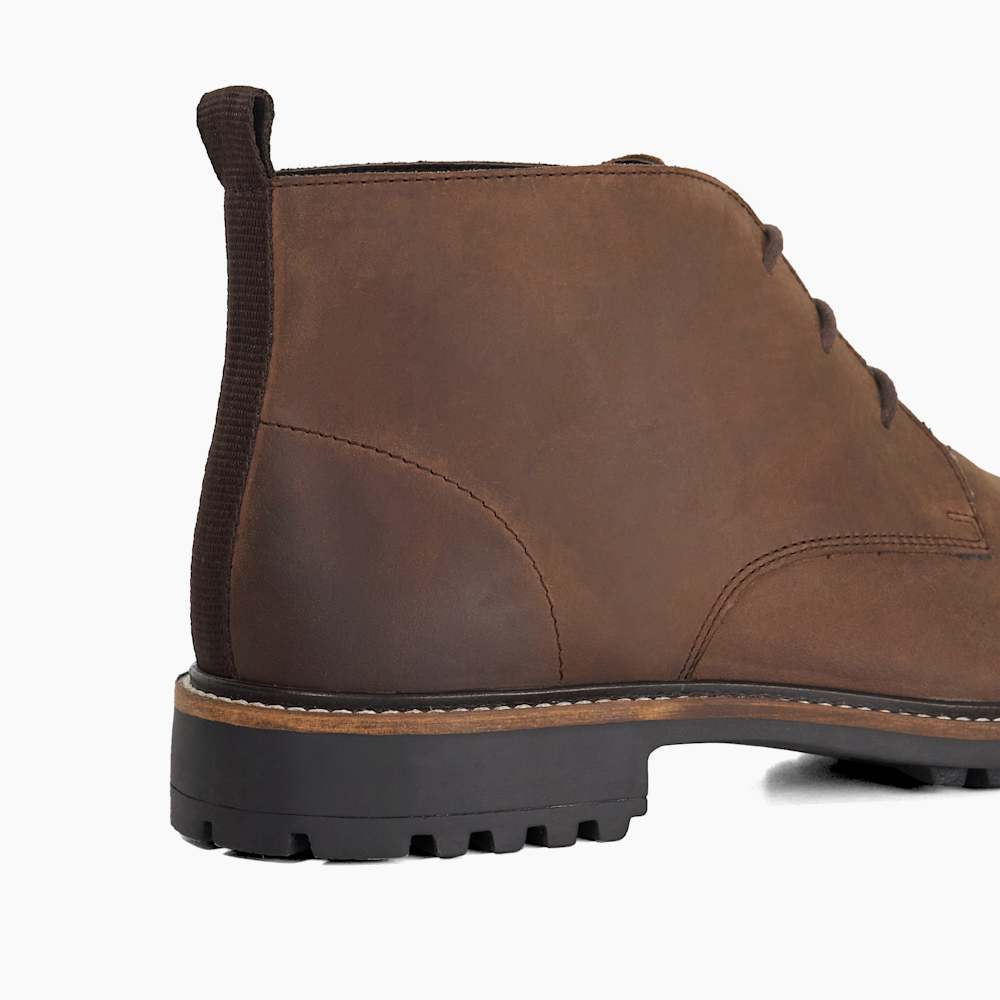 Claus Brown, Leather Lace-Up Chukka Boots | Dune London display picture 2