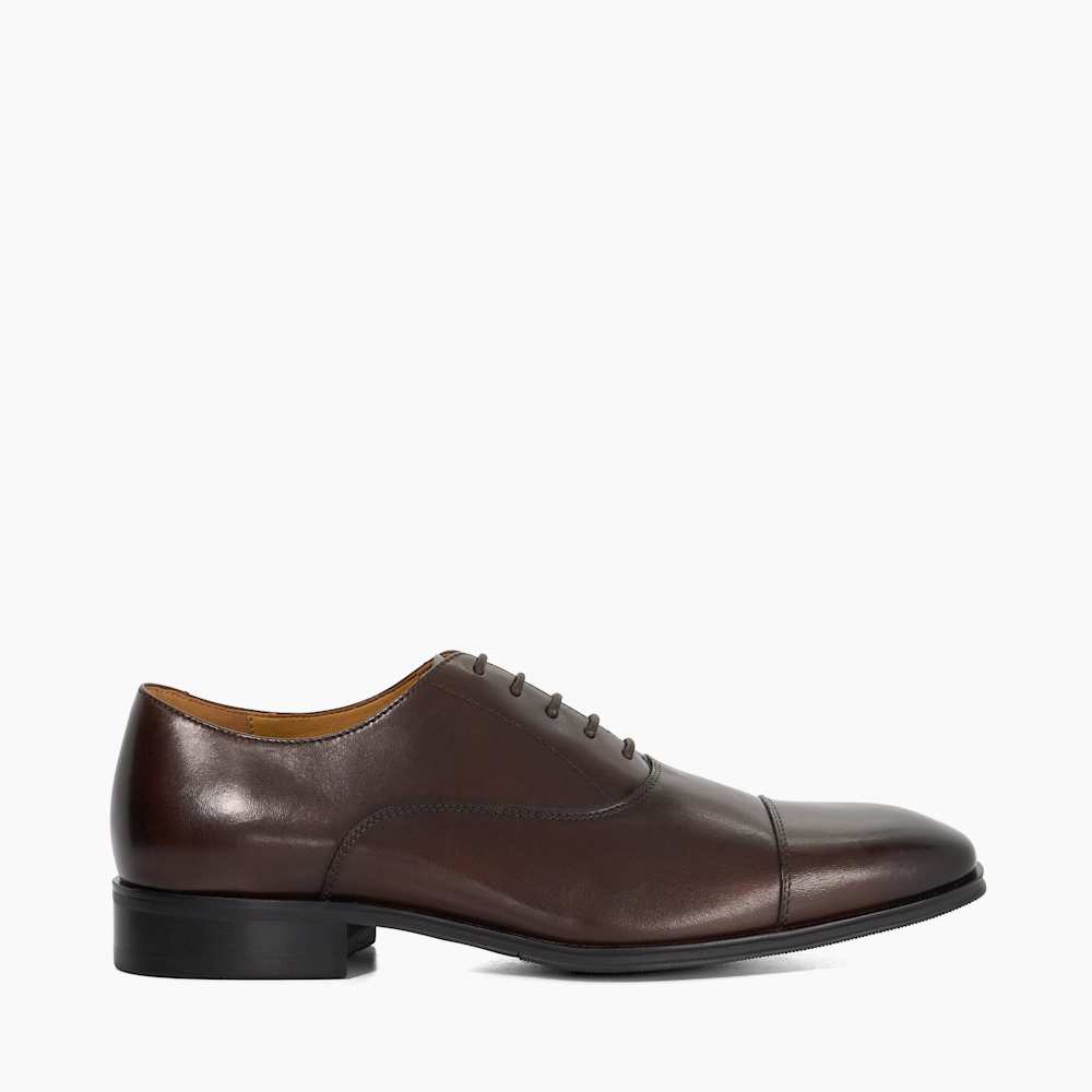 Solver Brown, Leather Oxford Lace-Ups | Dune London display picture 3