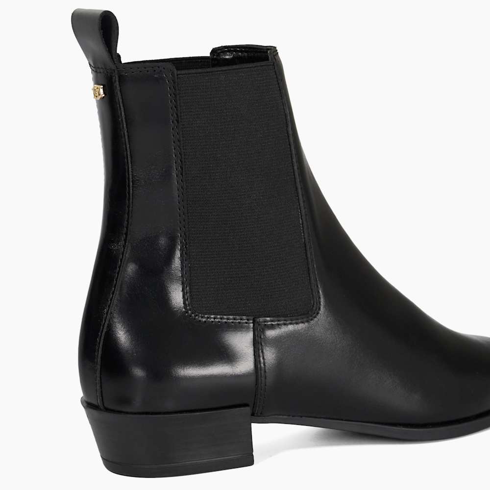 Parkas Black, Chisel Toe Low Heel Chelsea Boots | Dune London
