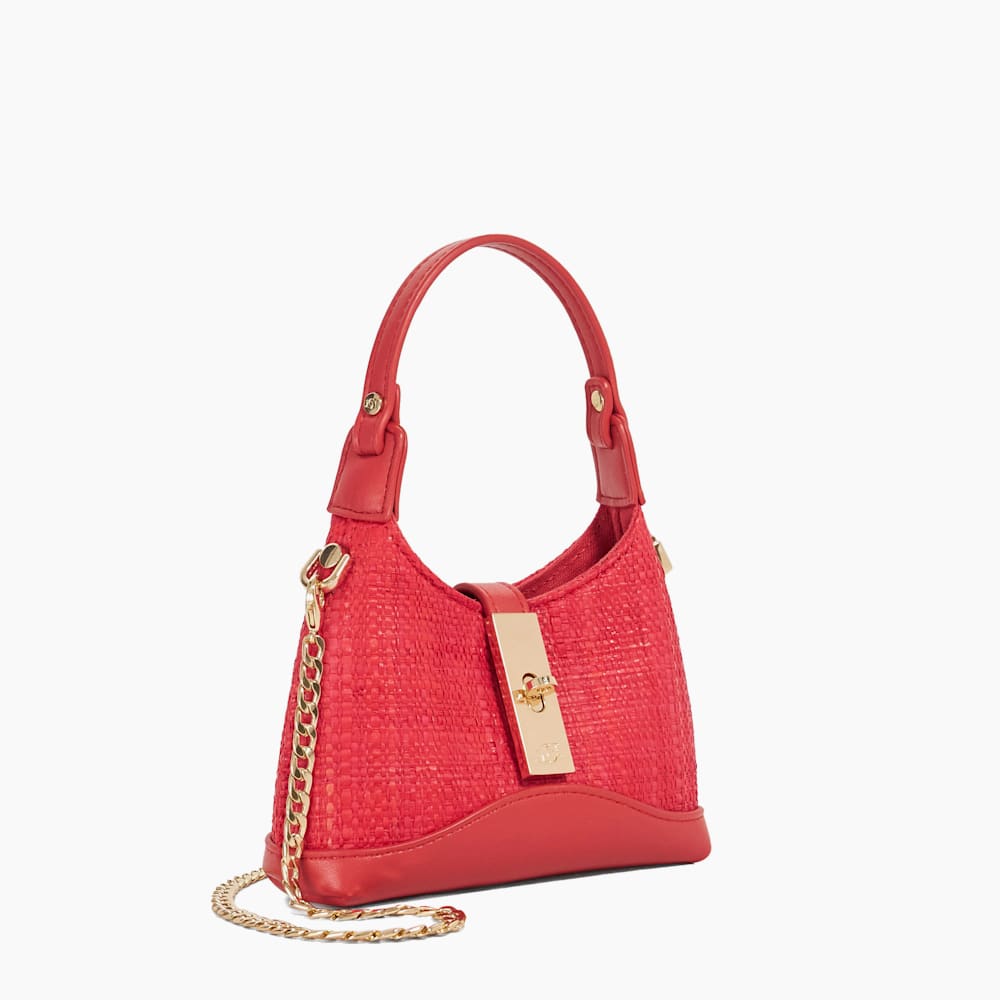 Supportive Coral, Turn Lock Micro Bag | Dune London