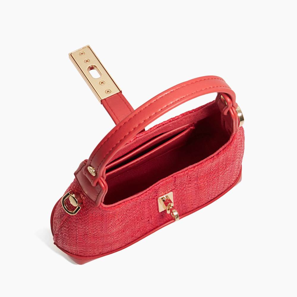 Supportive Coral, Turn Lock Micro Bag | Dune London
