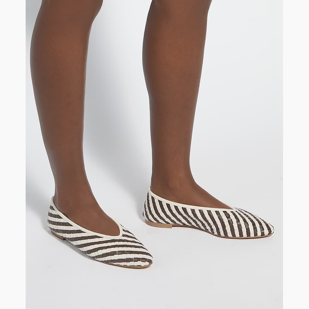 cfbn☺︎ house on the hill Ballet柄　80cm Henlee Multi, Woven Pointed Ballet Flats | Dune London