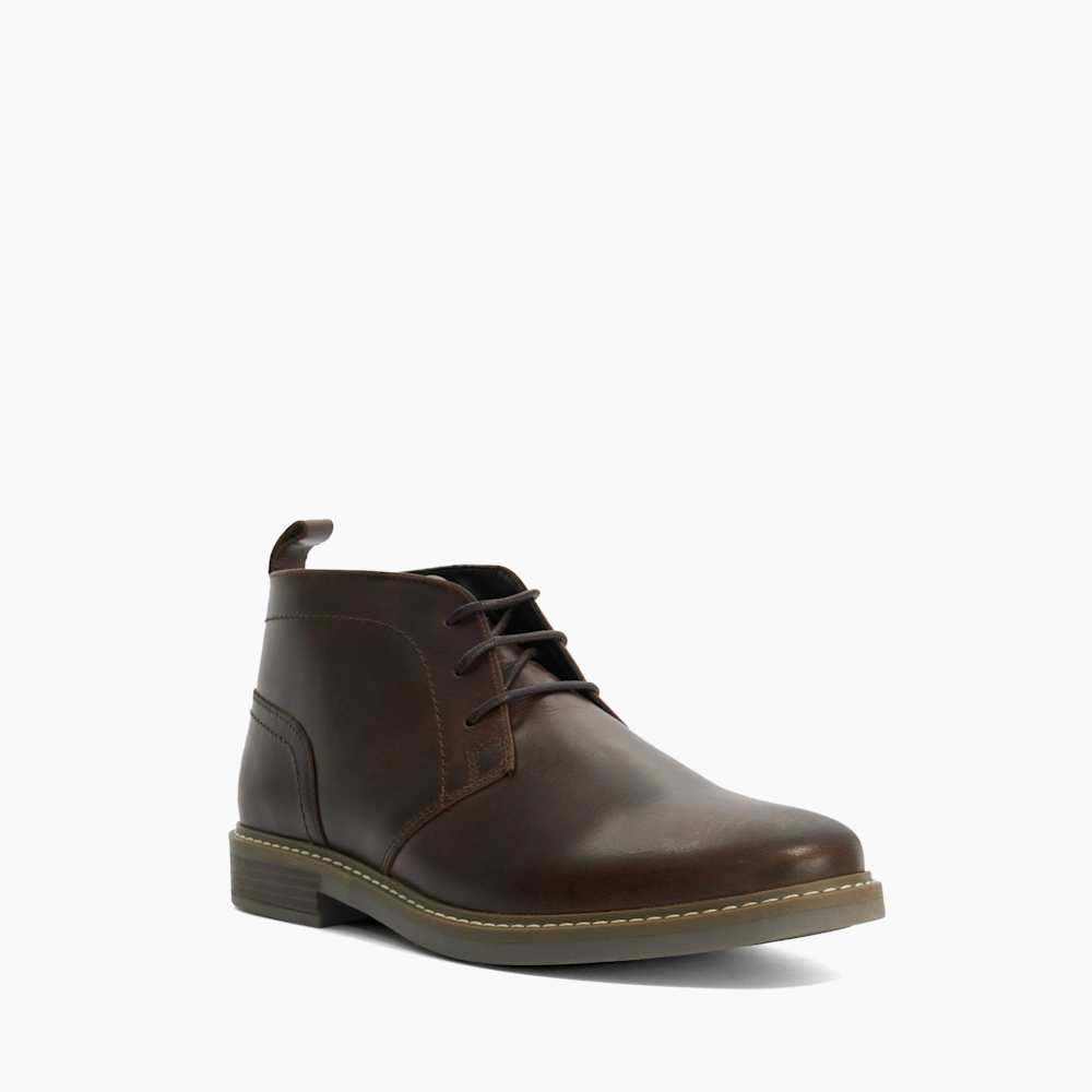 Dune London Men’s Chukka Boots Dark Brown Leather Men’s Size 13 Claus Brown, Leather Lace-Up Chukka Boots | Dune London main image 4