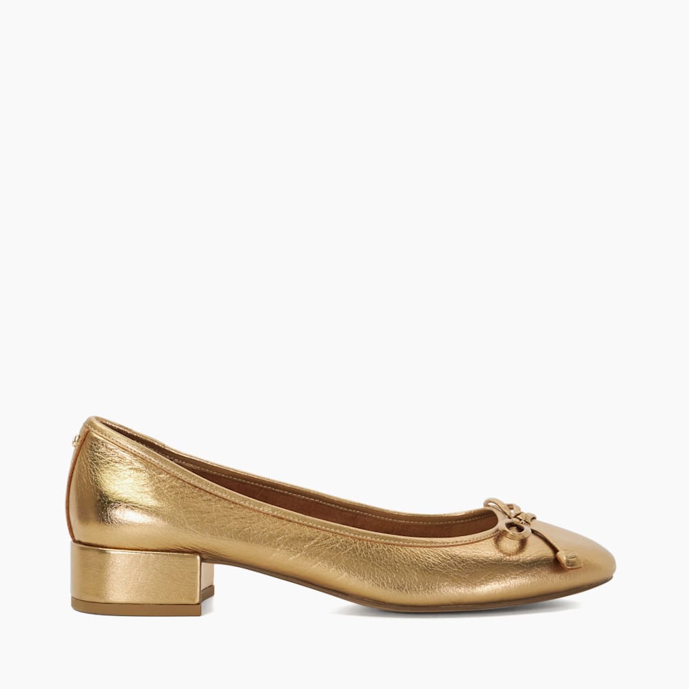 Low Heel Shoes Women's Gold Leather Dress Shoes LODI GENIUS