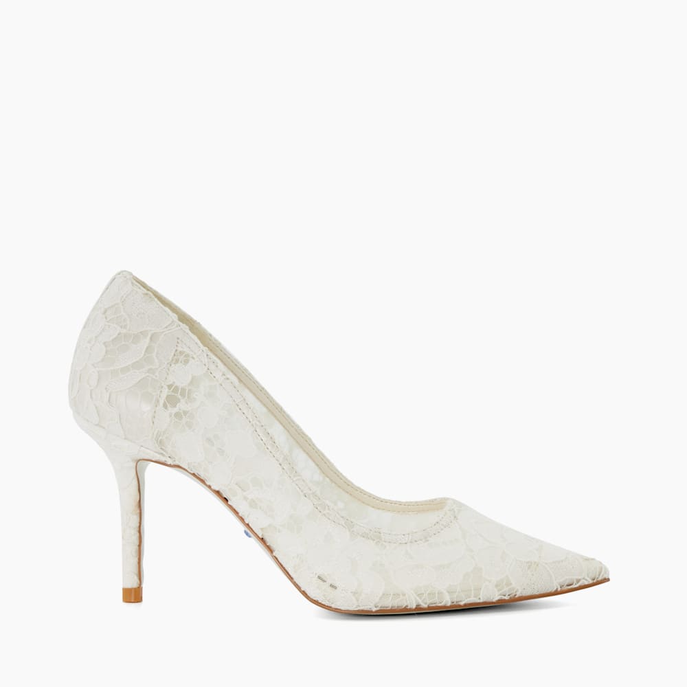 Adoring Ivory Floral Lace Wedding Shoes Dune London