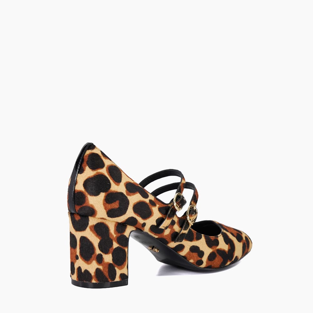 Approval Leopard, Statement Block Heel Court Shoes Dune London - Main Image