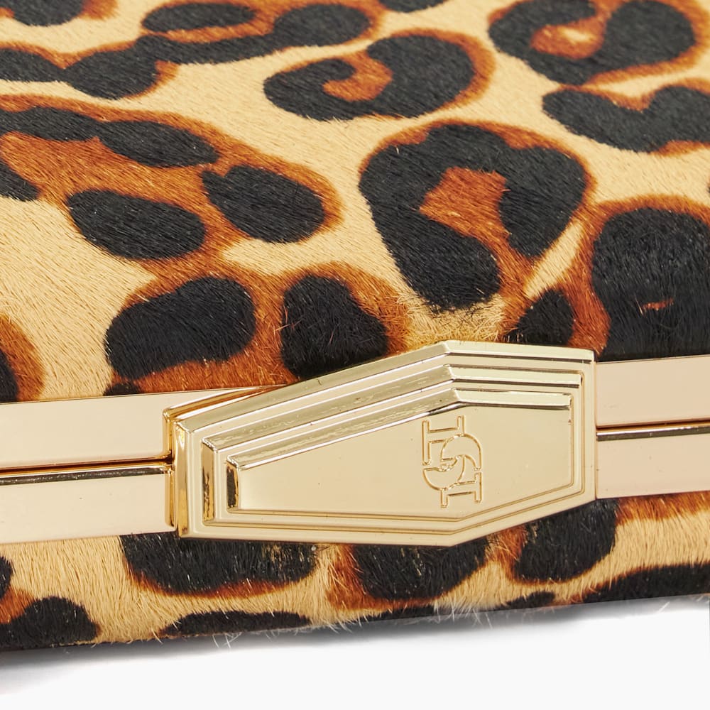 Dune leopard print clutch bag on sale