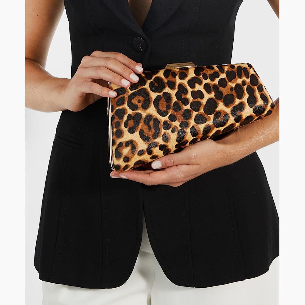 Balancing Leopard Leopard Print Clutch Bag Dune London