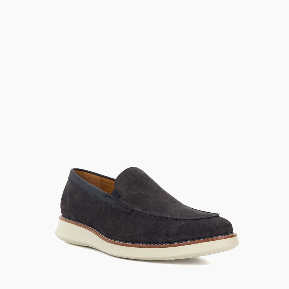 Barons Grey Wedge Sole Slip On Loafers Dune London