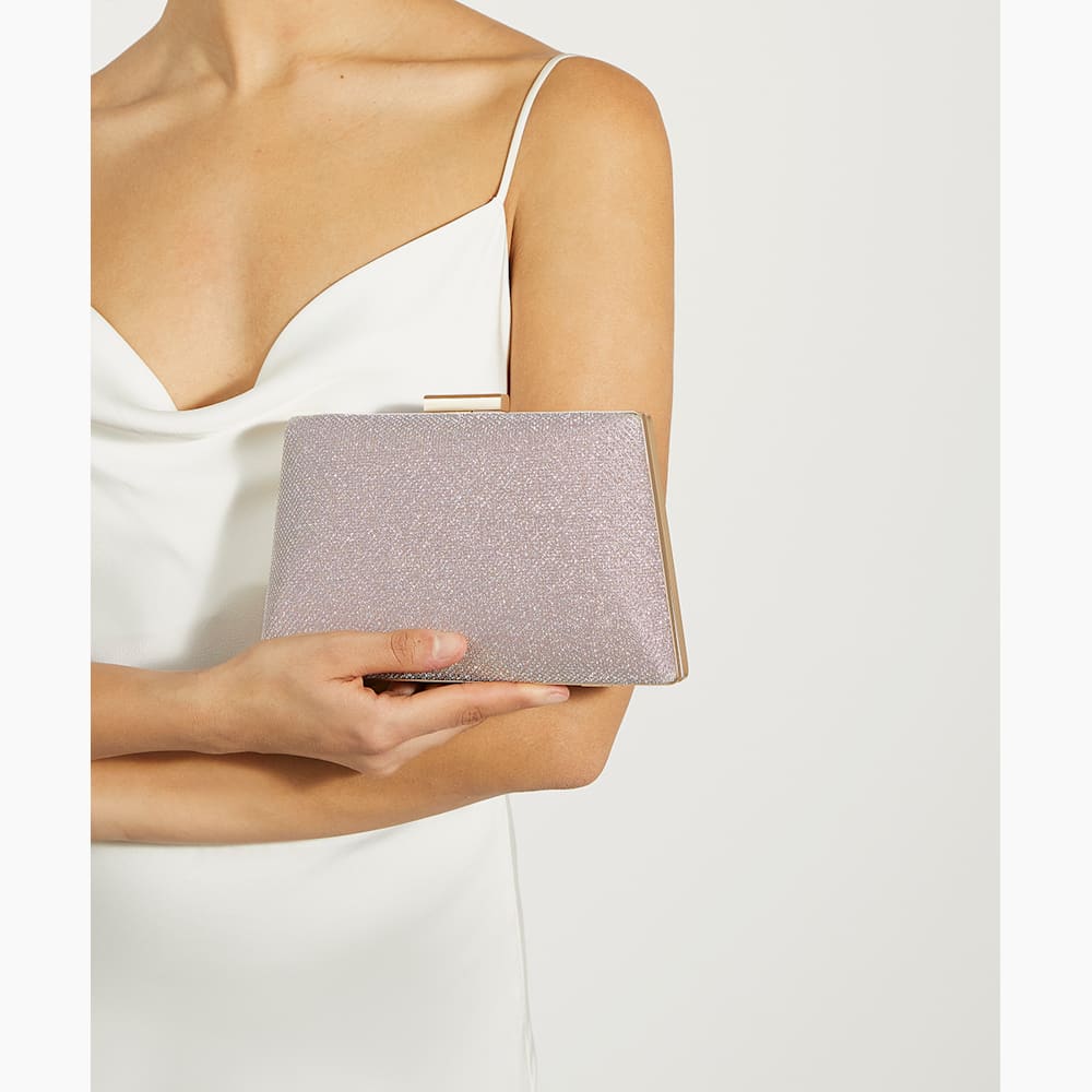 Dune rose gold clutch bag deals