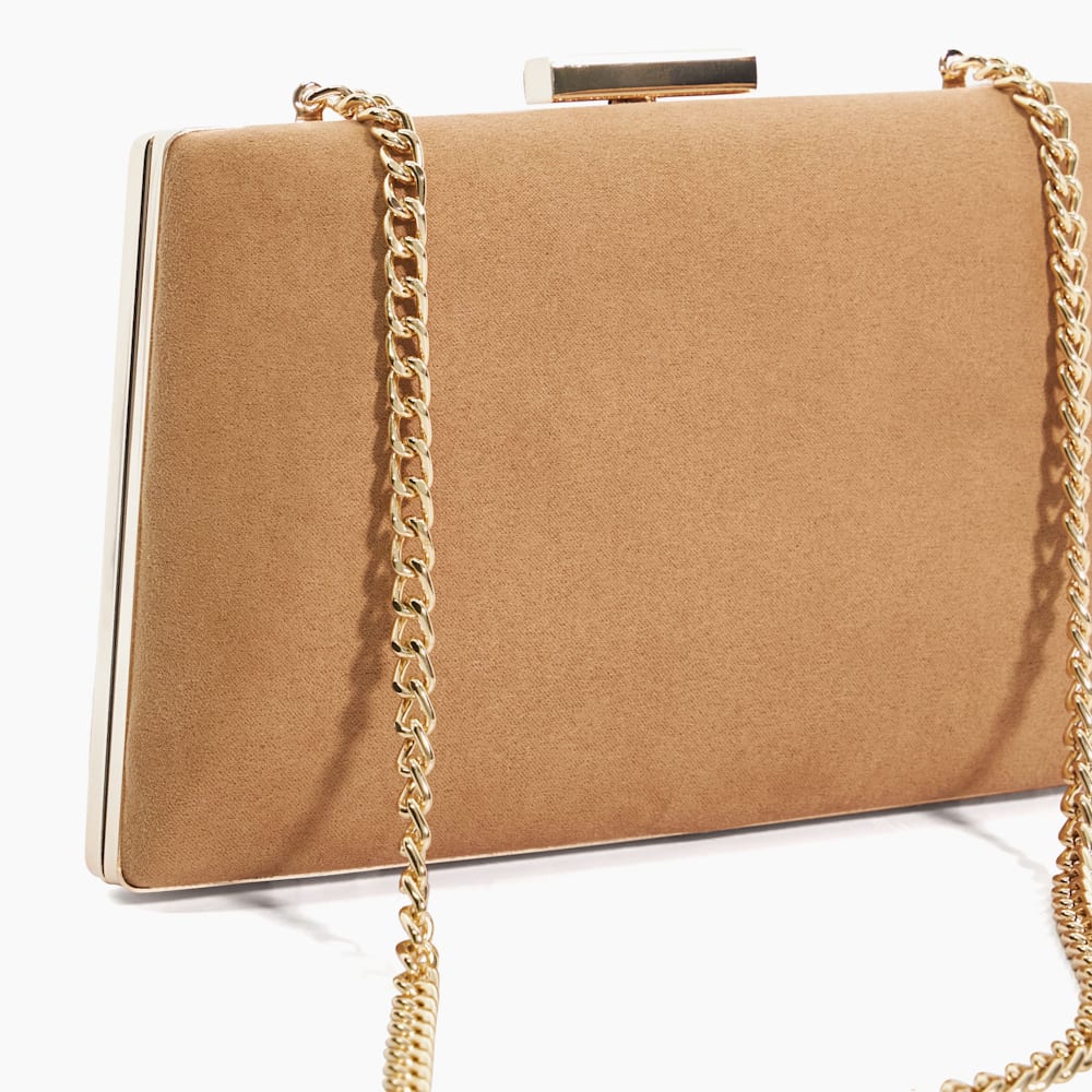 Camel coloured clutch bag outlet