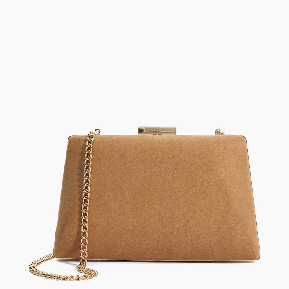 Bellaria Camel Box Clutch Bag Dune London