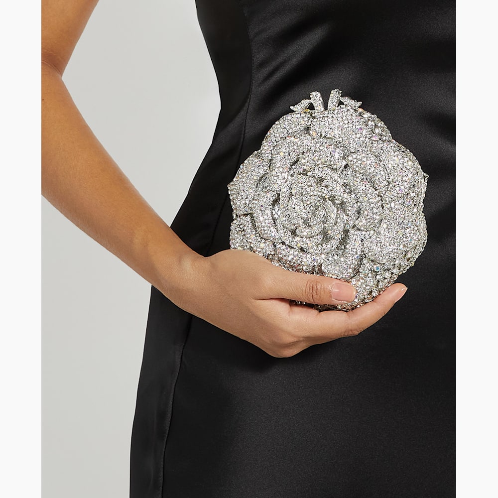 Silver rhinestone clutch purse shop
