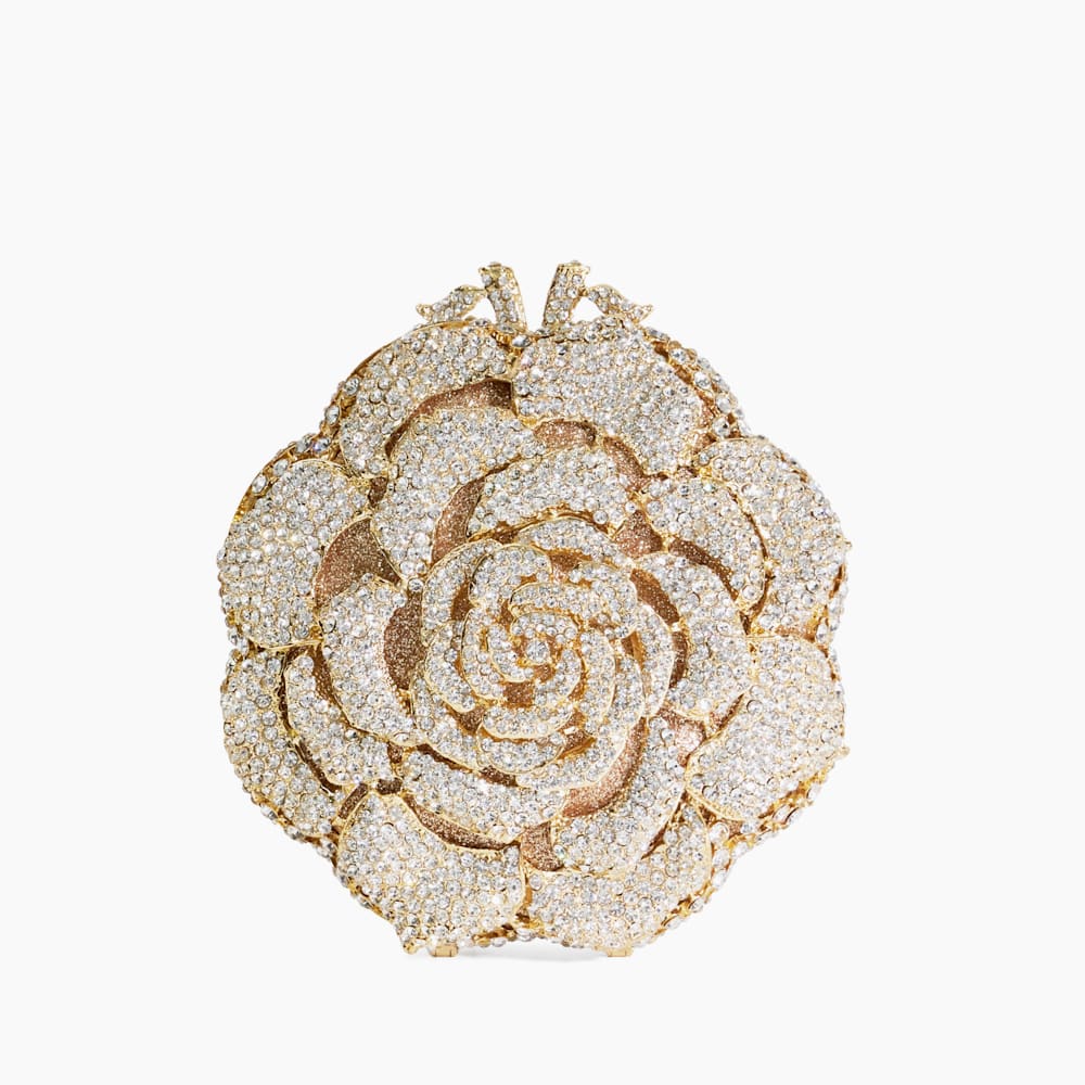 Rose gold crystal clutch 2025