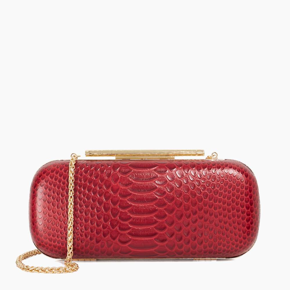 Body Red, Structured Chain Strap Clutch Bag Dune London