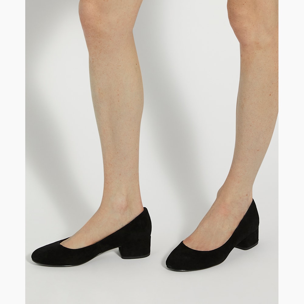 Dune black suede court shoes 2025