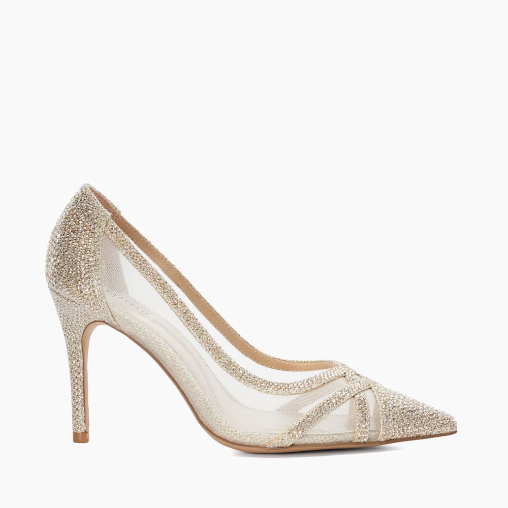 Bridged Gold Signature Court With Sheer Mesh Panels Dune London
