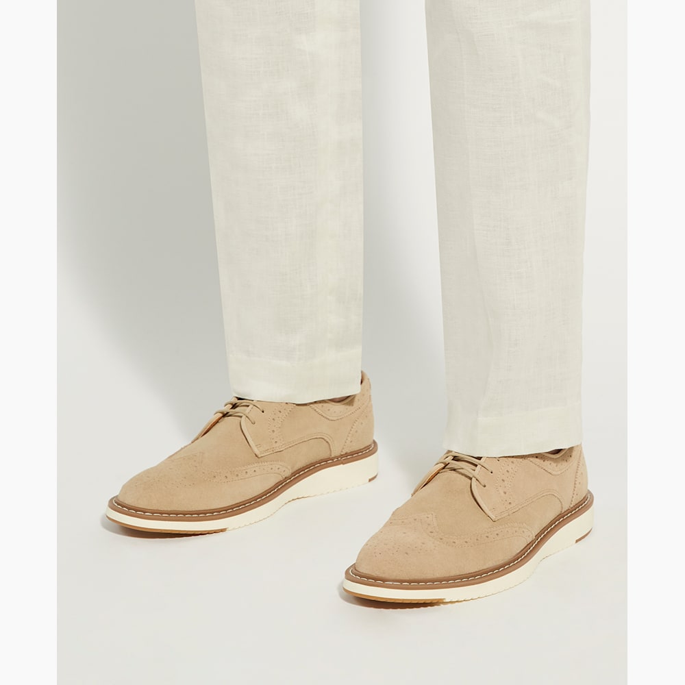 Bronny Sand, Hybrid Nubuck Lace-Ups Dune London